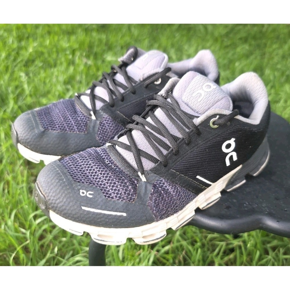 On Cloudflyer Womens Sz 6.5 Running Shoes Black Gray Athletic Trainer Sneakers